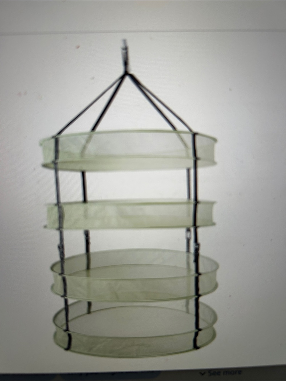 Hanging 4-Tier Mesh Drying Rack in Light Green